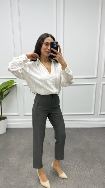 Kadın KRL 5113 Önü Flatolu Pantalon