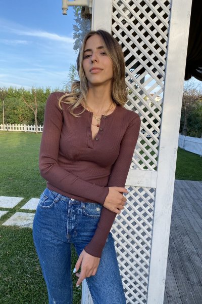 Önü Düğmeli Kaşkorse Bluz