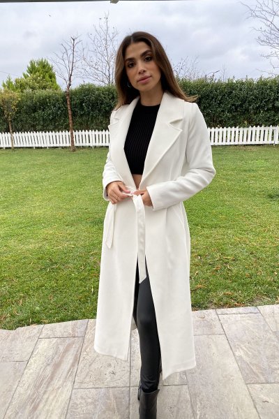 Erkek Yaka Uzun Kaşe Kaban