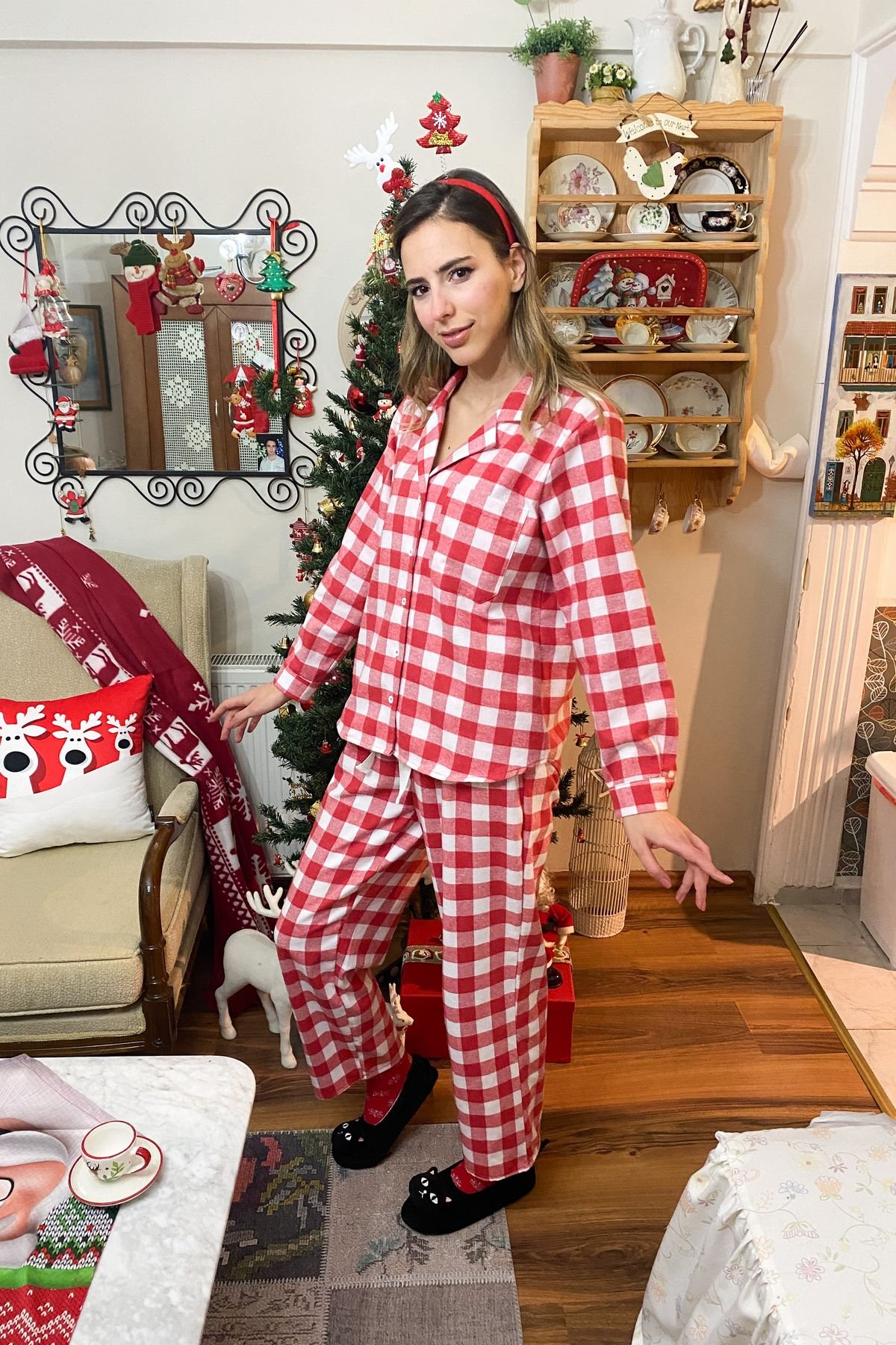 Kareli Pijama Takımı 