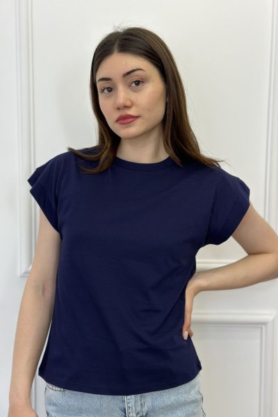 Kadın Bisiklet Yaka Penye Bluz