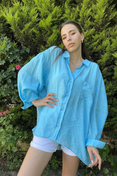 Omzu Düşük Oversize Gömlek