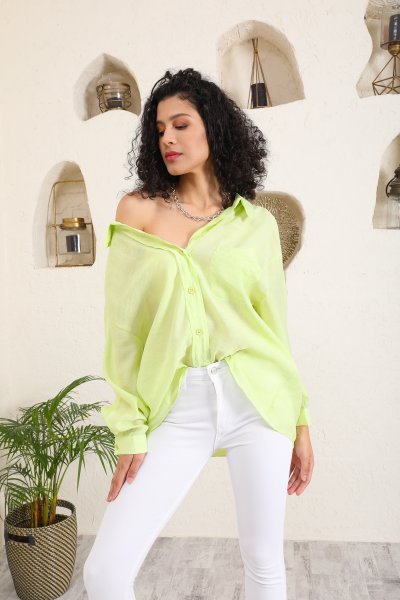Omzu Düşük Oversize Gömlek