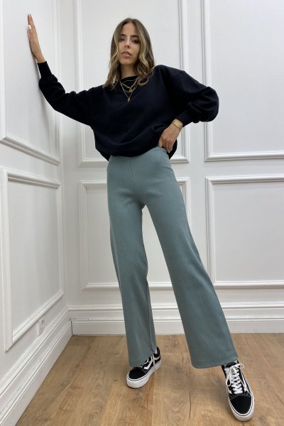 Fitilli Bol Paça Kaşkorse Kadın Pantolon