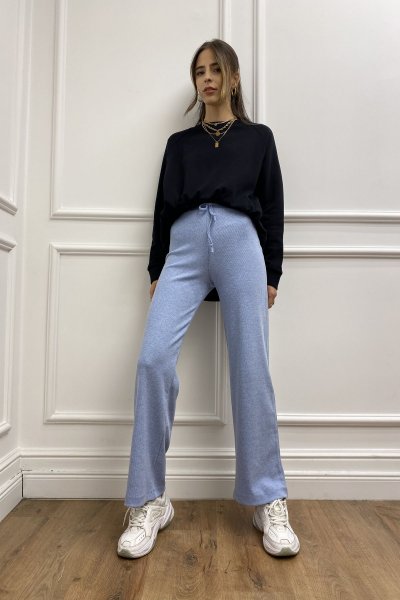 Fitilli Bol Paça Kaşkorse Kadın Pantolon