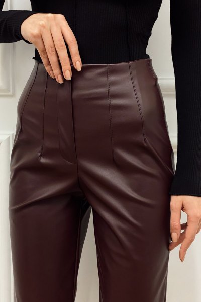 Beli Pensli Flatolu Havuç Deri Pantolon