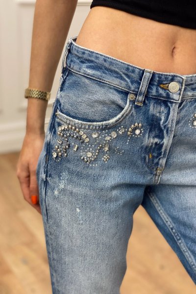 Cebi Taş Detaylı Jean