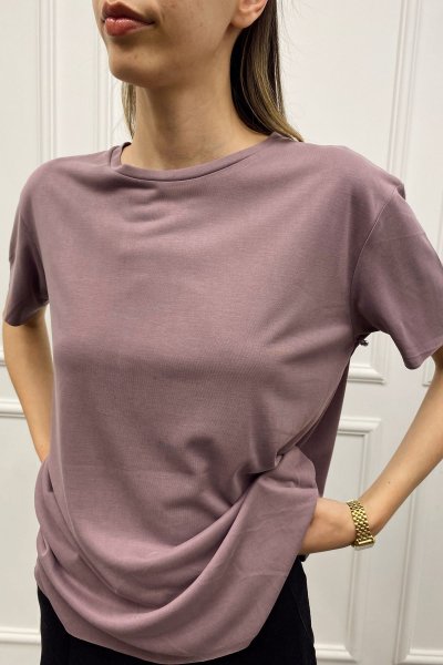 Modal Kumaş Bisiklet Yaka Tişört