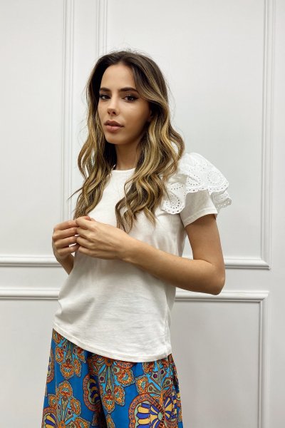 Omuzu Fistolu Penye Tişört