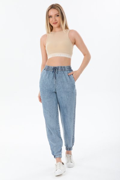 Beli Lastikli Yumuşak Kumaş Pantolon