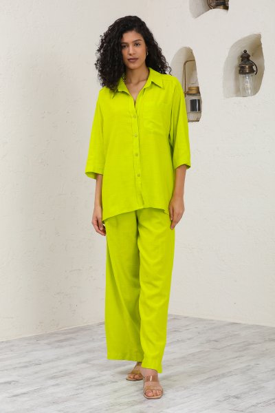 Gömlekli Keten Takım