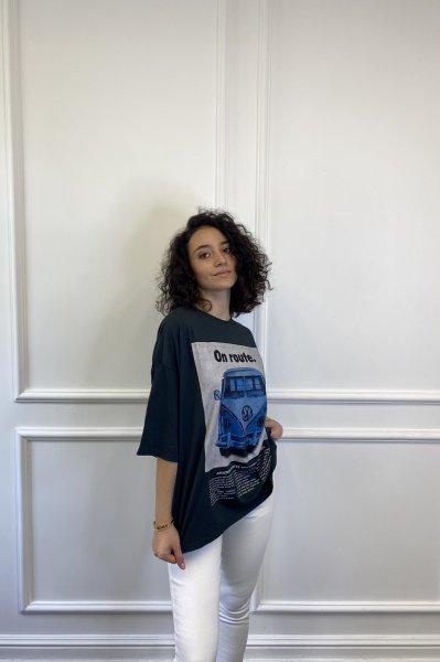 Wos Wos baskılı tişört