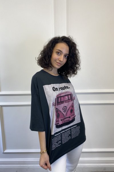 Wos Wos baskılı tişört