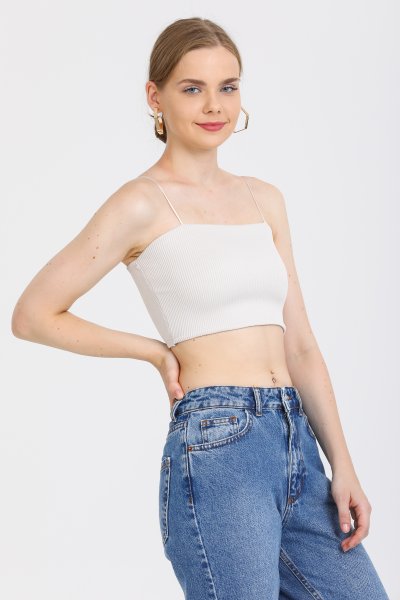 Fitilli İp Askılı Crop