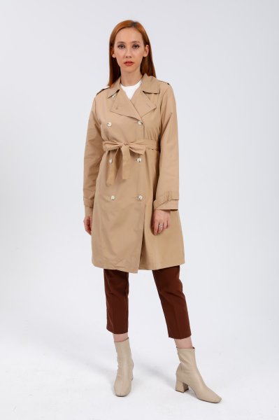 Orjinal Kemik Düğmeli Trençkot