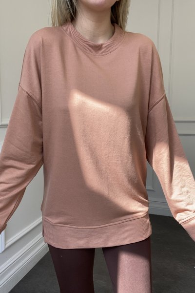 Bisiklet Yaka Düz Sweatshirt