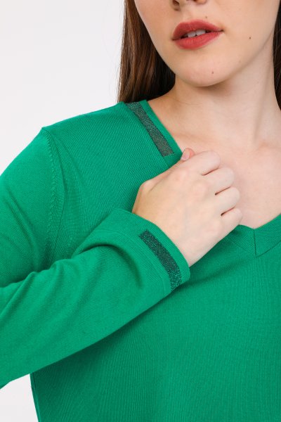 Yaka Ve Kol Simli Triko