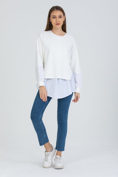 Gömlek Detay Sweatshirt