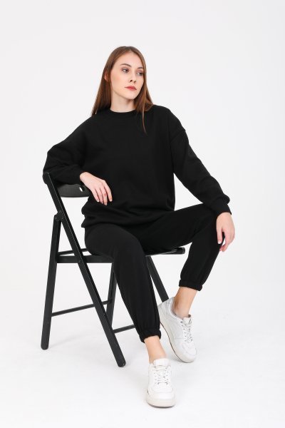 Bisiklet Yaka Ovesize Sweat