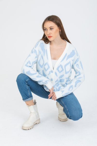 Leopar Desenli Selanik Hırka