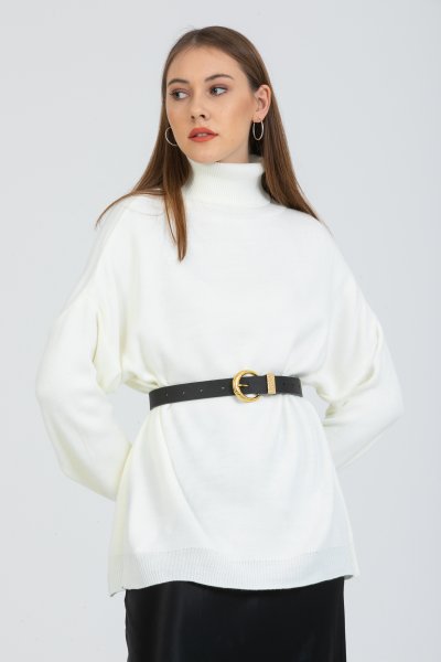 Balıkçı Yaka Oversize Kazak