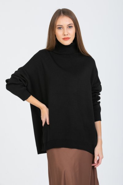 Balıkçı Yaka Oversize Kazak