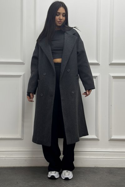 Cep Detaylı Dört Düğme Kaban