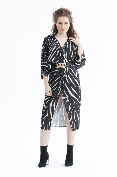 Kemerli Dokuma Elbise