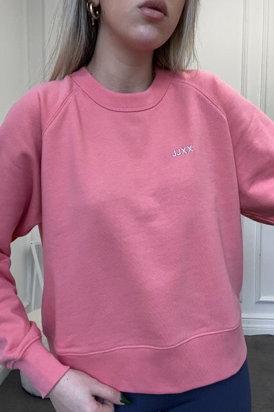 Bisiklet Yaka Nakışlı Crop Sweatshirt