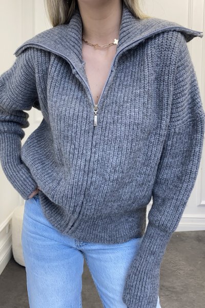 Kalın Fermuarlı Selanik Hırka