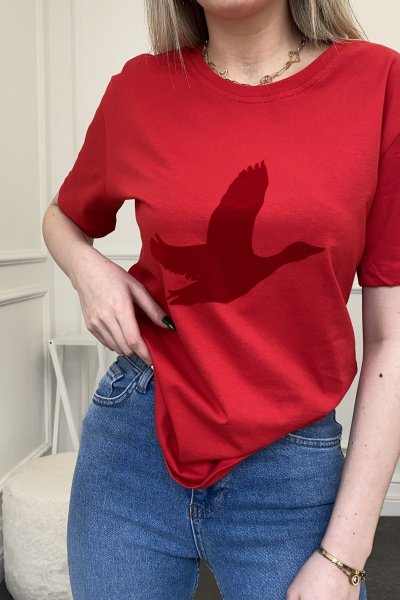 Kuş Baskılı Tişört