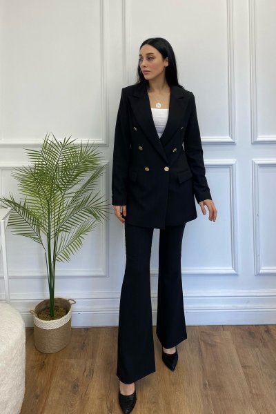 Altı Düğme Çizgili Ceket Pantolon Takım