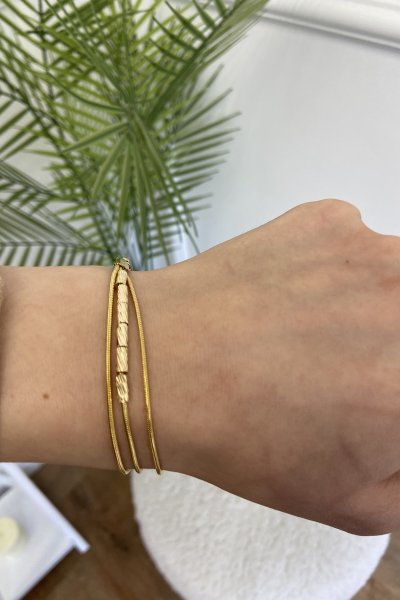 3 Zincirli Çelik Bileklik