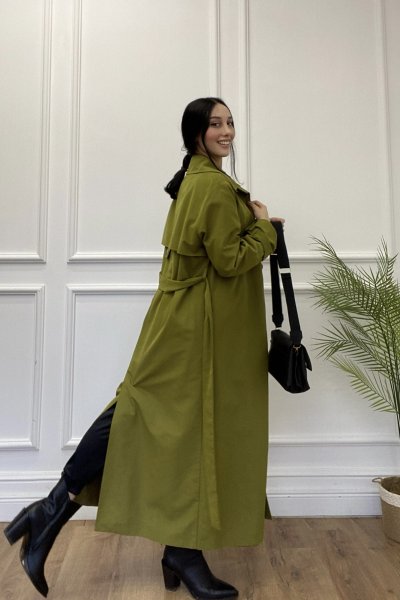 Oversize Düz Trenç