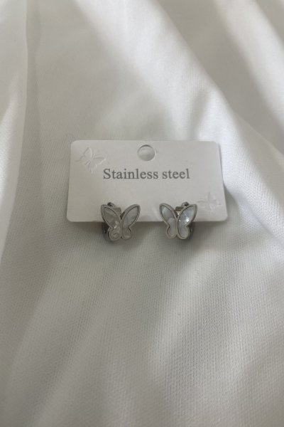 Sedefli Kelebek Model Küpe