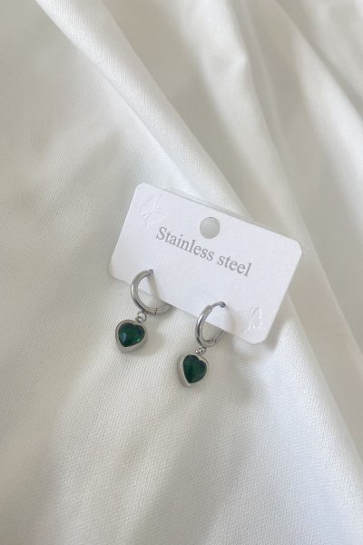 Küçük Kalp Dolgulu Küpe