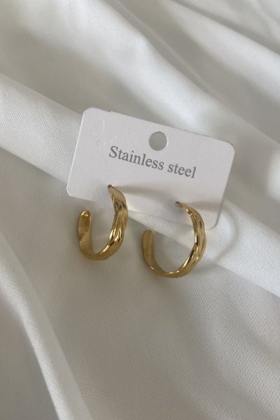 Örgü Detay Halka Küpe