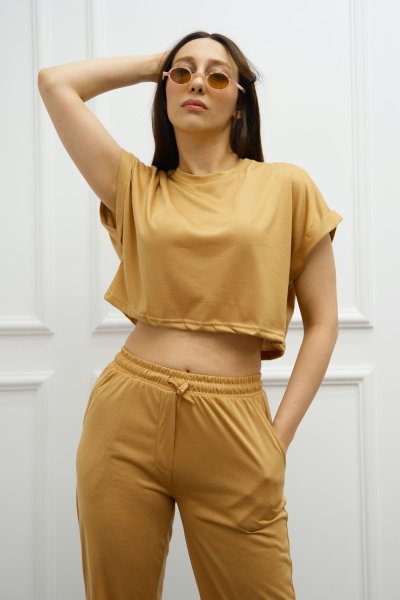 Tişört Pantolon Modal Kumaş Kadın Takım