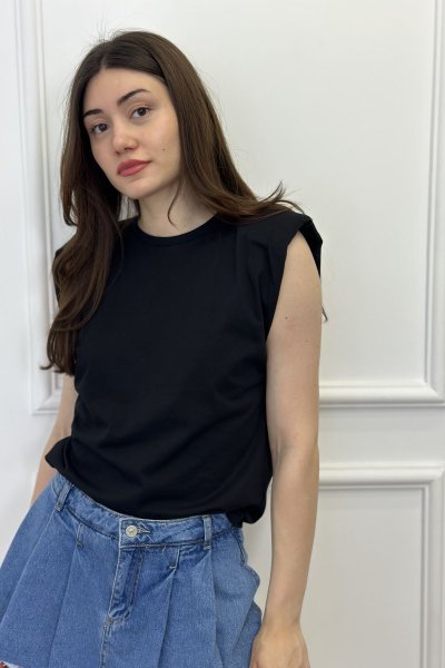 Vatkalı Kolsuz Kadın T-shirt