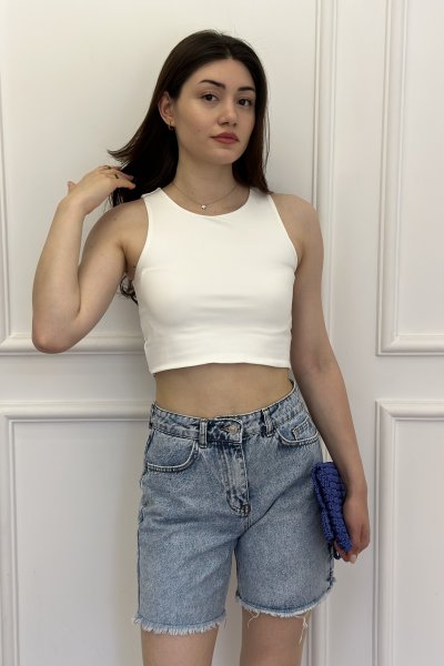 Balta Cepli Kadın Kot Şort