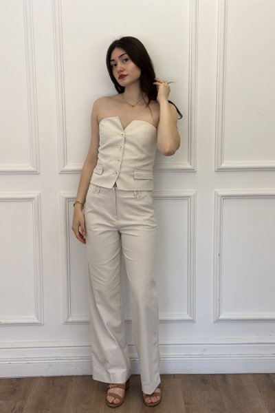 Keten Karışımlı Kadın Pantolon