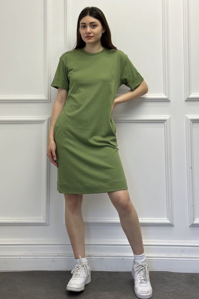 Kısa Kollu Cepli Kadın Elbise