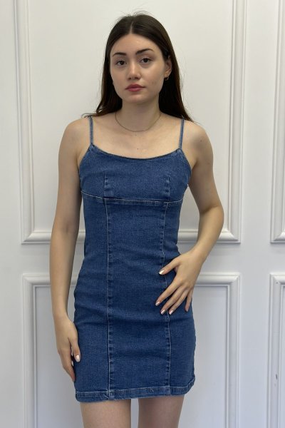 Askılı Denim Kadın Elbise