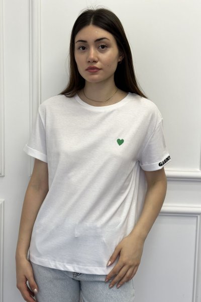 Sırtı Baskılı Kadın Tişört