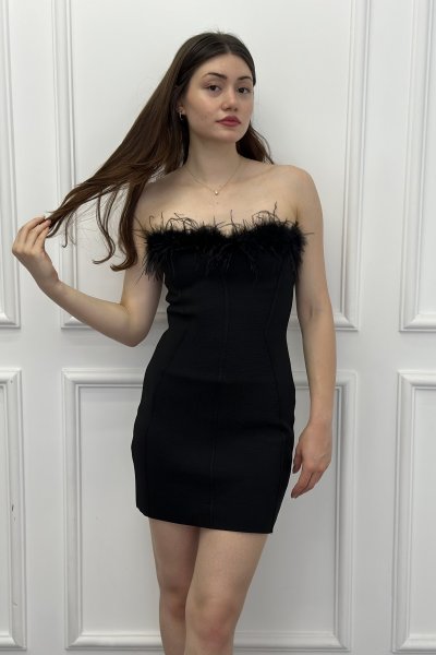 Otrişli İnce Triko Kadın Elbise