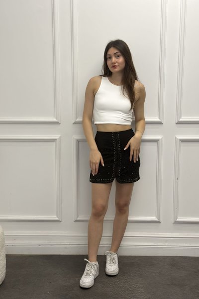 Vintage Taş Detaylı Kadın Etek