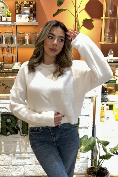 Kadın Bisiklet Yaka Yumoş Kazak