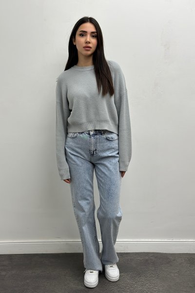 Kadın Bisiklet Yaka Yumoş Kazak