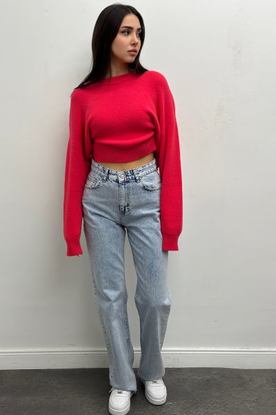 Kadın Bisiklet Yaka Yumoş Kazak