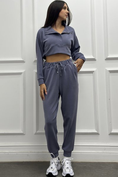 Kadın Dik Yaka Fermuarlı Kadın Takım